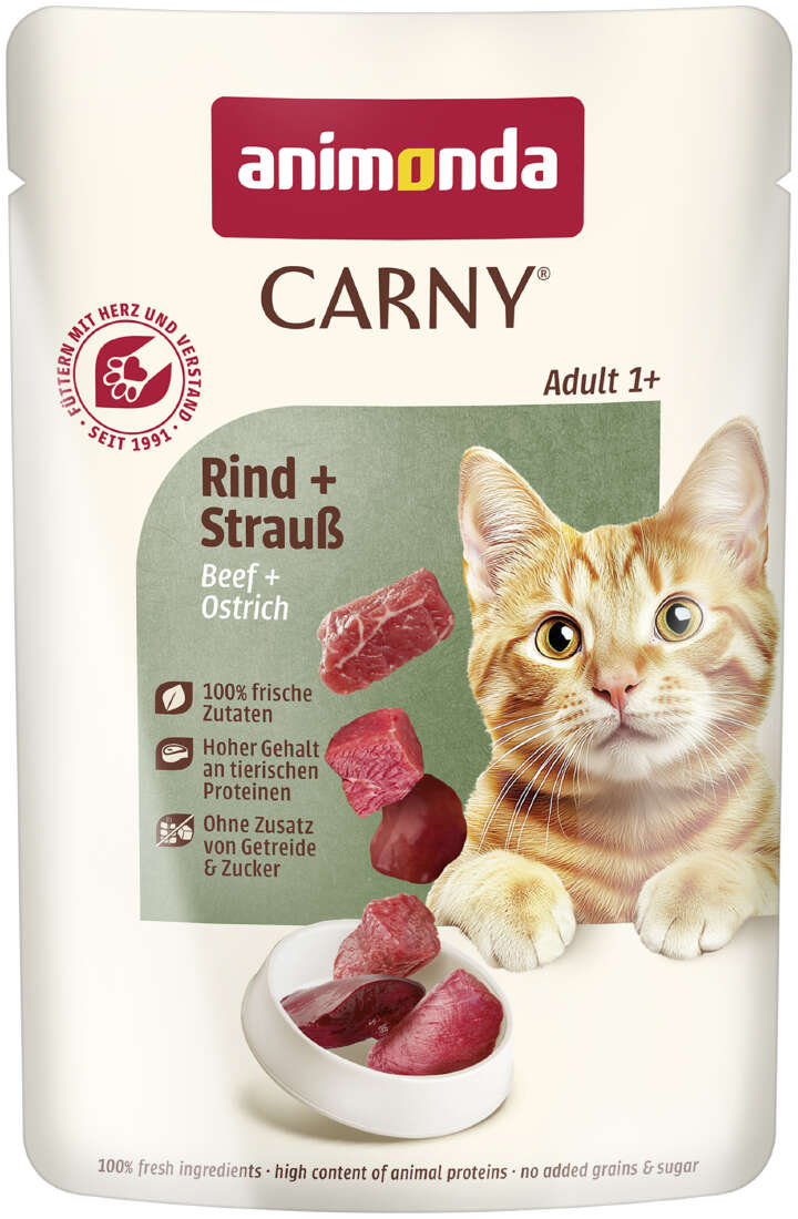animonda Katzen-Nassfutter Rind und Strauss